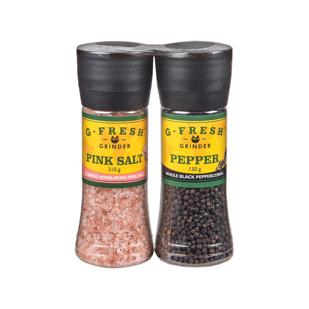 G Fresh Himalayan Salt and Pepper Grinders Twin Pack